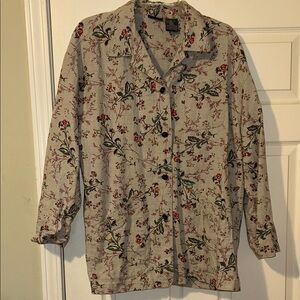 Floral Beige Linen Shirt